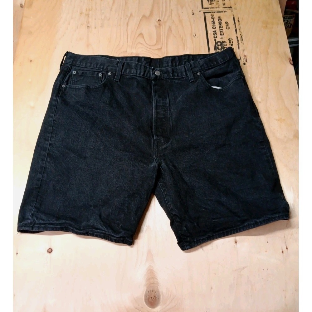 Levi's 501 Original Fit Button Fly Jean Shorts Men's 44 Black Dark Wash Straight